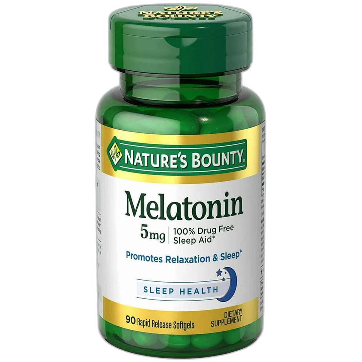 Natures Bounty Melatonin 5 Mg Nighttime Sleep Aid Softgels 1.13Oz (Pack of 24)