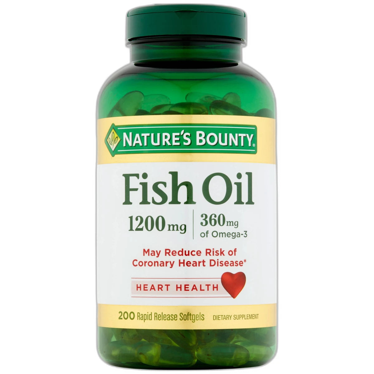 Natures Bounty Natural Fish Oil 1200 Mg Dietary Supplement Softgels180 Ea 12.96Oz (Pack of 12)