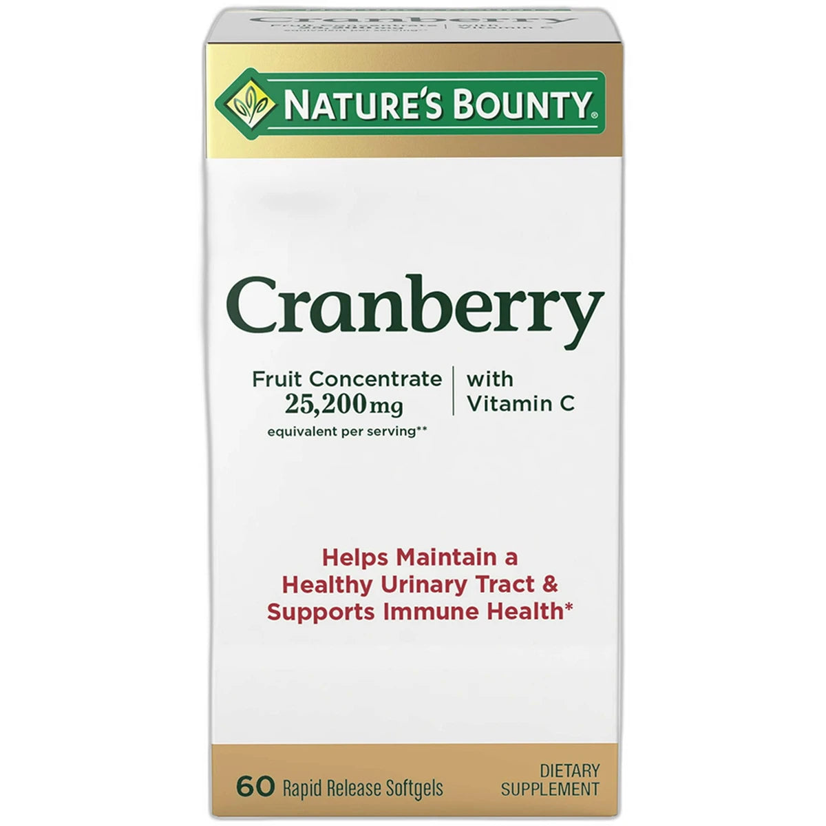 Natures Bounty Triple Strength Natural Cranberry With Vitamin C Softgels60 Ea (Pack of 24)