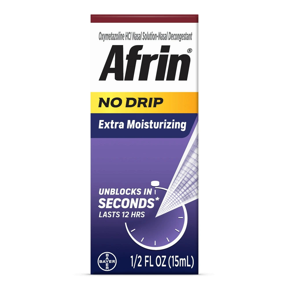Afrin Nasal Spray No Drip Extra Moisturizing Nasal Congestion Relief Pump Mist - 0.5 fl Oz (Pack of 36)
