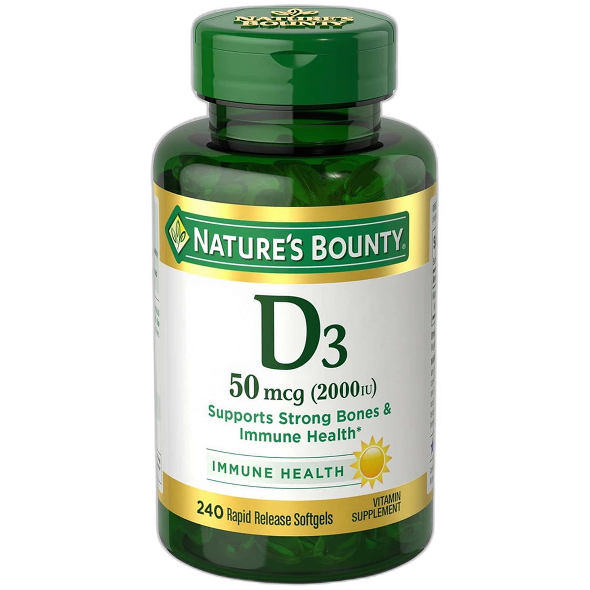 Natures Bounty Vitamin D3 2000 Iu Rapid Release Liquid Soft Gels 2.29Oz (Pack of 24)