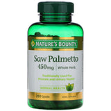 Saw Palmetto Natural Whole Herb 450 Mg Capsules For Men Health By Natures Bounty 1.38Oz(Pack of 12)