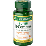Super B-Complex Vitamin Supplement With Folic Acid And Vitamin C By Natures Bounty100 Ea 8.14Oz (Pack of 24)