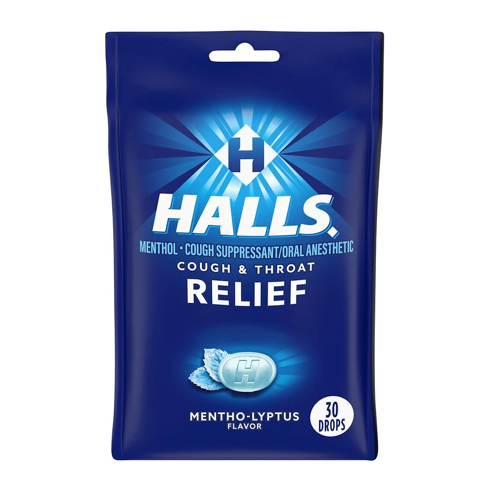 Halls Relief Mentho-Lyptus Cough Suppressant/Oral Anesthetic Drops - 40 Ct (Pack of 48)