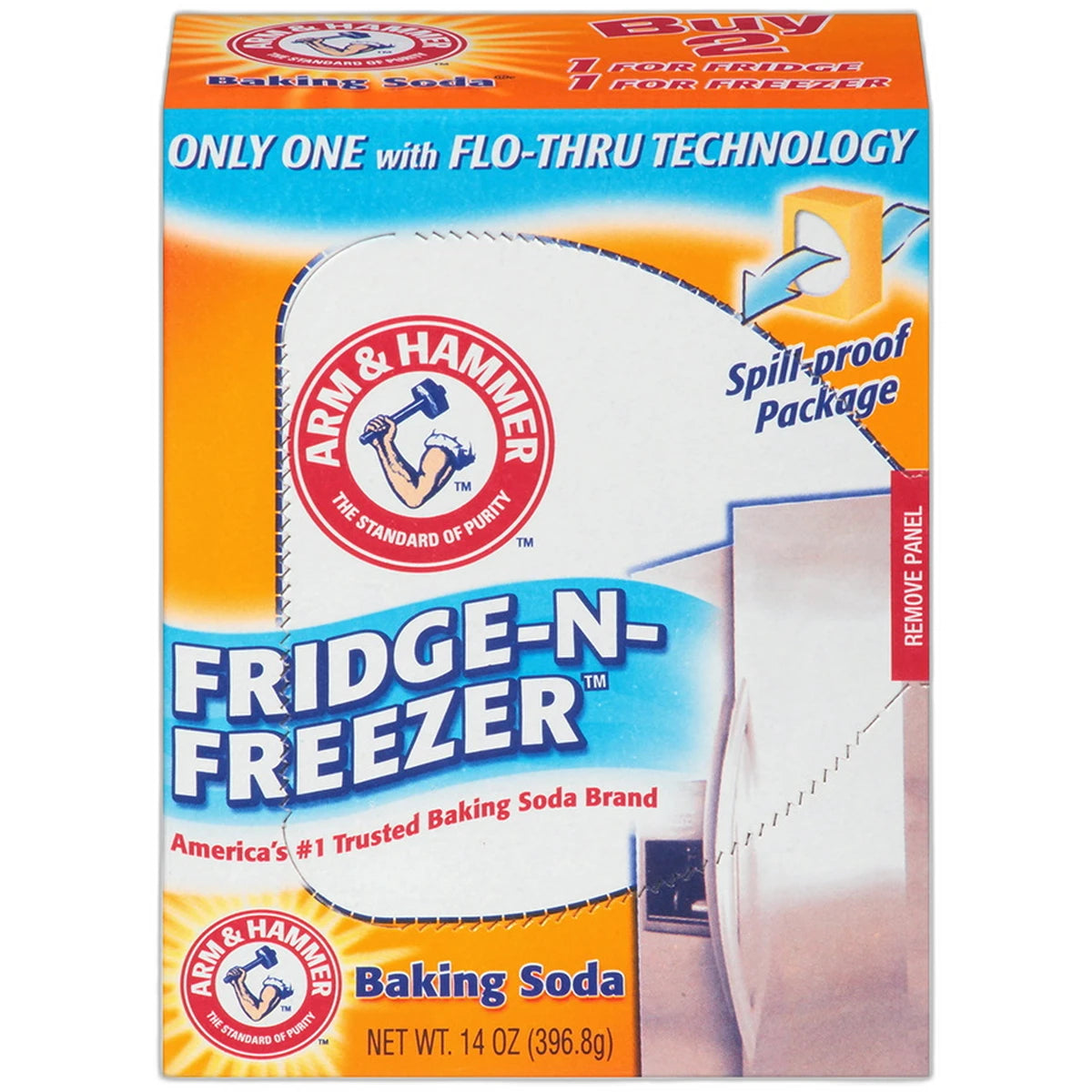 Arm And Hammer Baking Soda Fridge n Freezer Odor Absorber 14Oz (Pack of 12)
