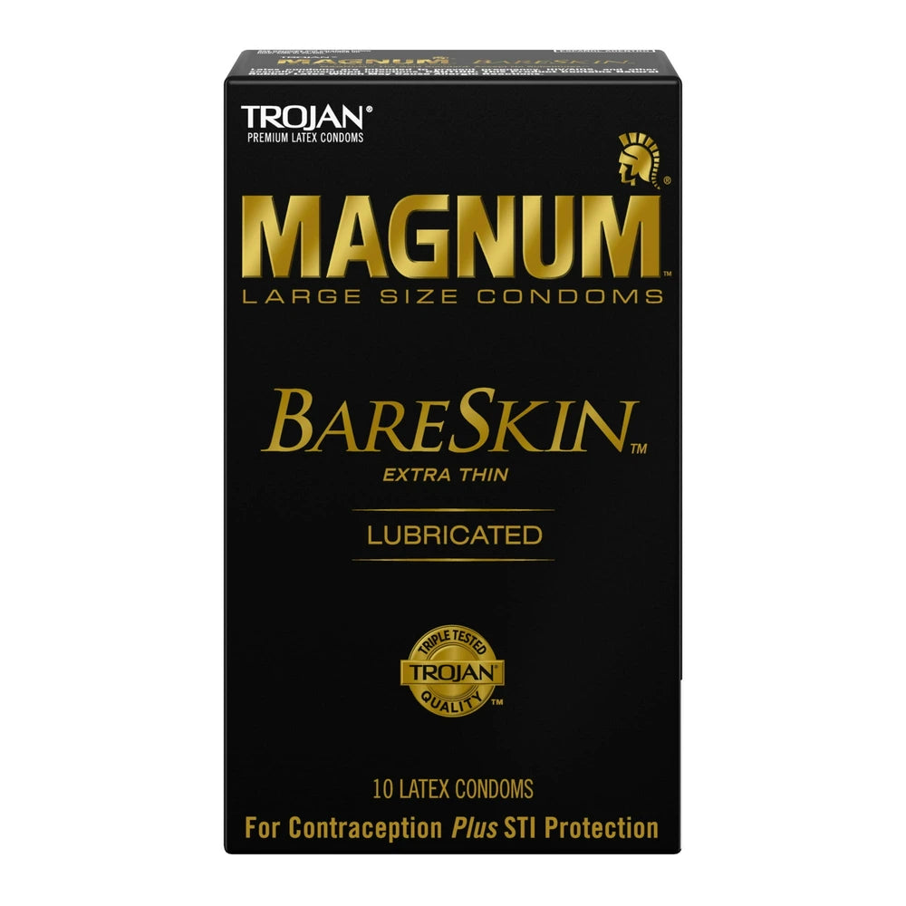 Trojan Magnum Bareskin Large Size Condoms - 10 Count (Pack of 48)
