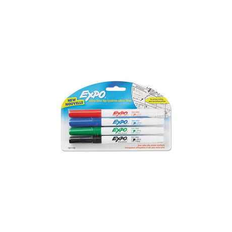 EXPO Dry Erase Markers Ultra Fine Tip Assorted Colors 4 Count (Pack of 48)