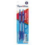 Paper Mate Profile Retractable Ballpoint Pens Bold (1.4mm) Blue 2 Count (Pack of 48)