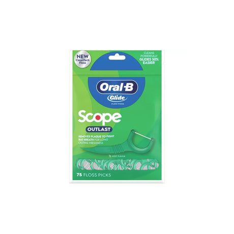 Oral-B Complete Glide Dental Floss Picks Plus Scope Outlast, Long Lasting Mint 2.72 Oz (Pack of 48)