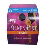 Leggs Silken Mist Bare Pantyhouse, Control Top, Sheerer Size B, Jet Black (Pack of 60)
