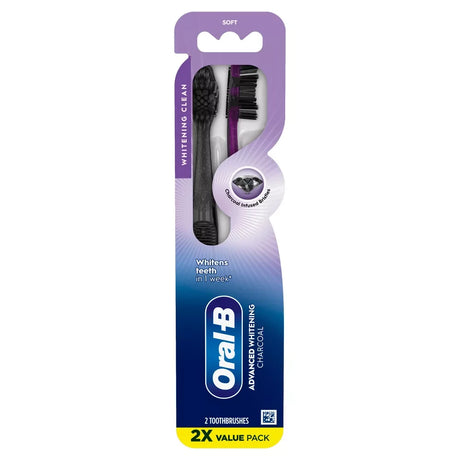 Oral-B Charcoal Toothbrush Soft 2 Count (Pack of 72)