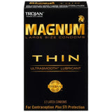 Trojan Magnum Thin Large Size Lubricated Premium Latex Condoms 2.1oz (Pack of 48)