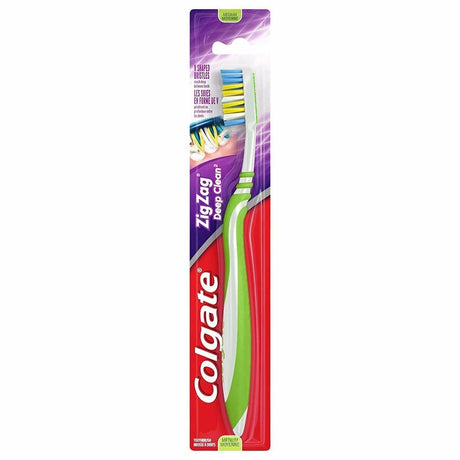 Colgate Zig Zag Deep Clean Adult Toothbrush Medium 0.48 Oz (Pack of 72)