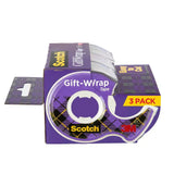 Scotch Gift Wrap Tape 3/4 in. x 300 in. 3 Dispensers (Pack of 72)