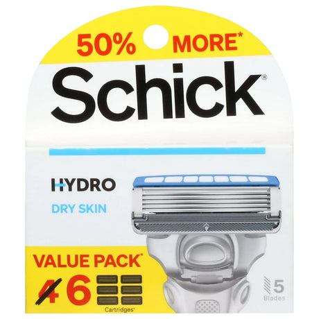 Schick Hydro 5 Dry Skin Mens Razor Refills Value Pack (Pack of 72)