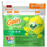 Gain Flings 3 in 1 Plus Aroma Boost Detergent Original 16 Pack Capsules 6 pack 13Oz (Pack of 6)