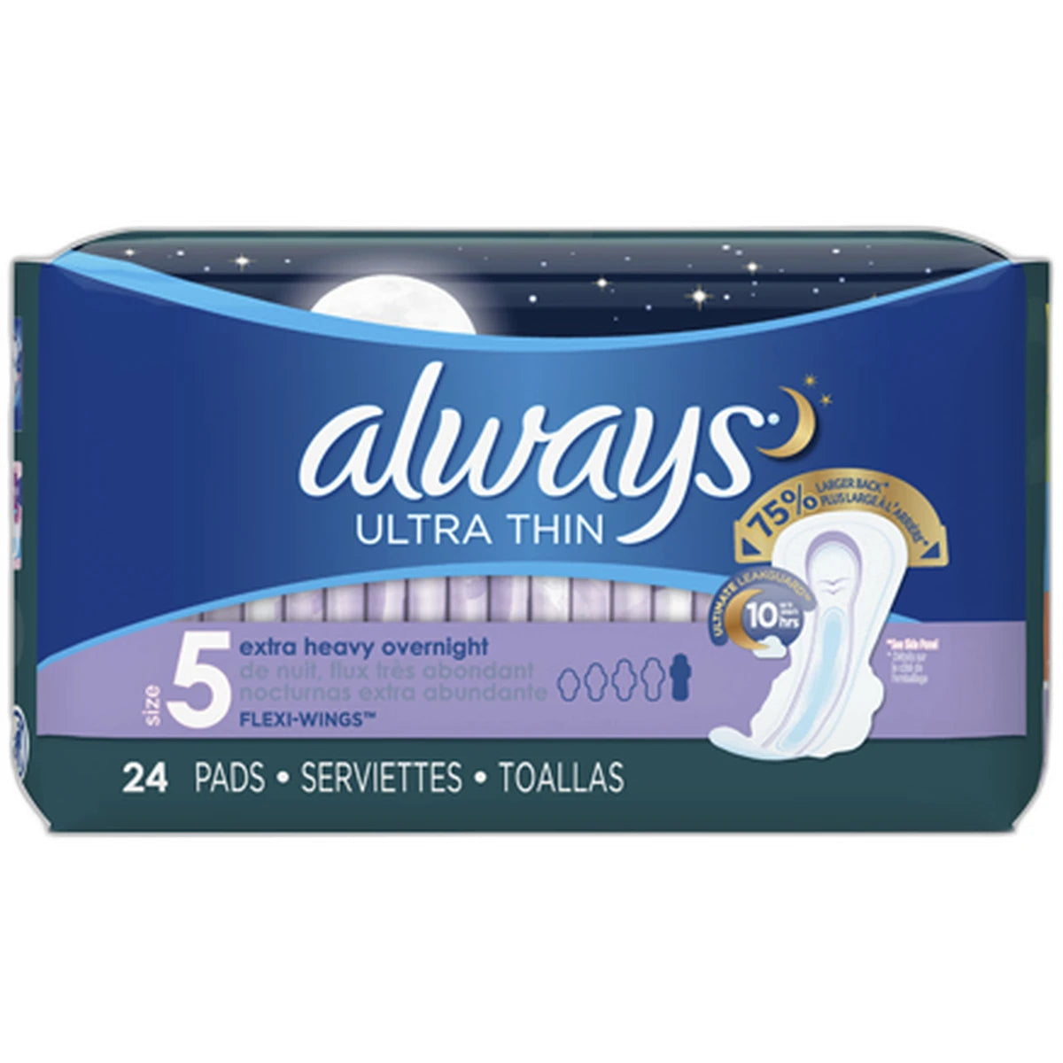 Always Ultra Thin Extra Heavy Overnight Pads 5.4Oz (Pack of 3)
