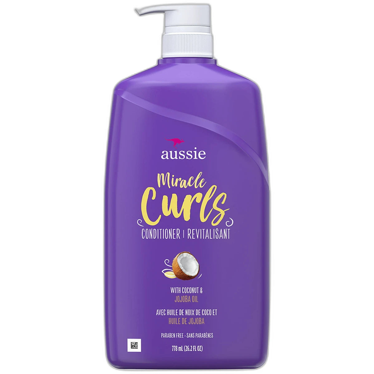 Aussie Miracle Curls Conditioner with Coconut Oil Paraben Free 26.2Oz (Pack of 4)
