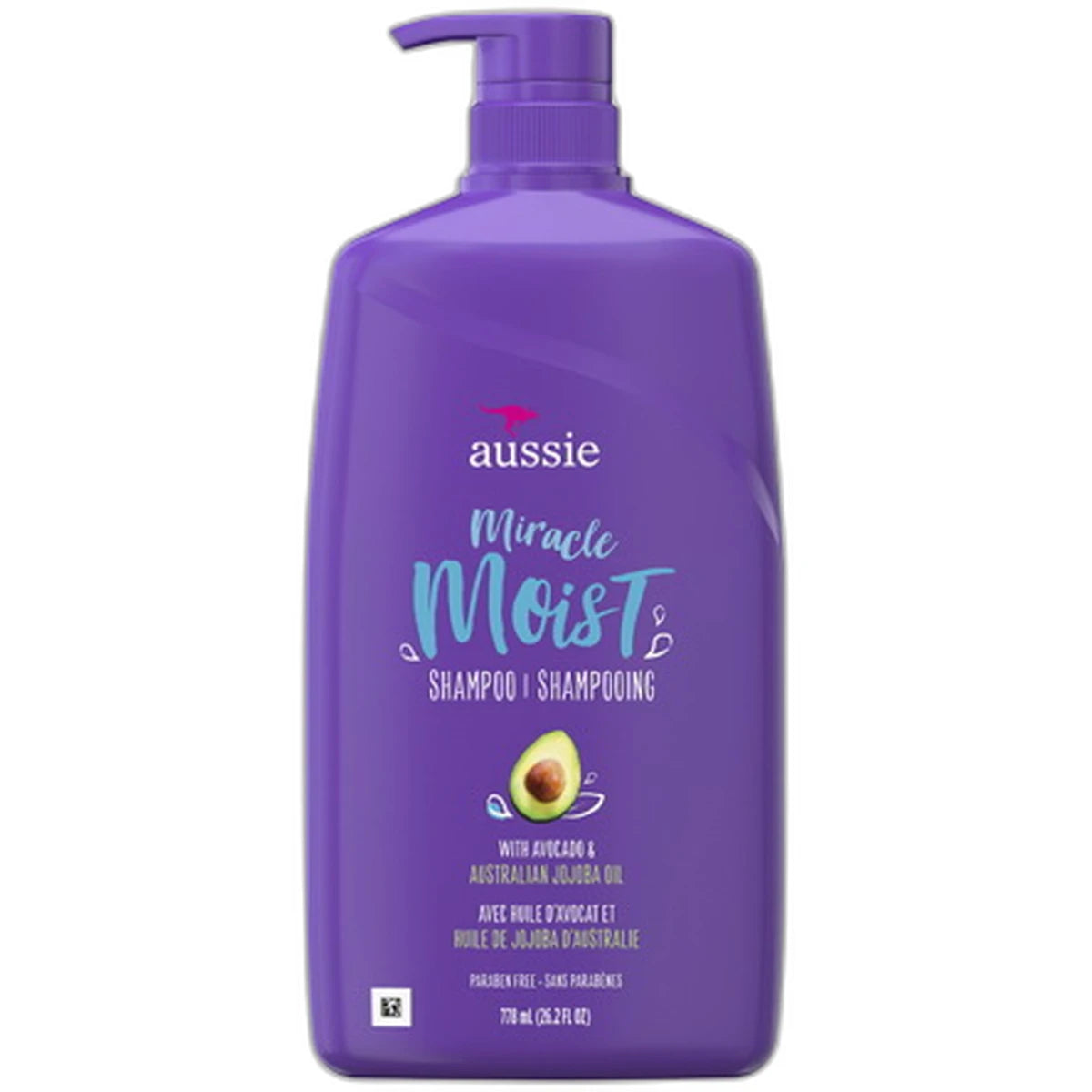 Aussie Miracle Moist Hair Shampoo with Pump Avocado and Australian Jojoba Oil 26.2Oz (Pack of 4)