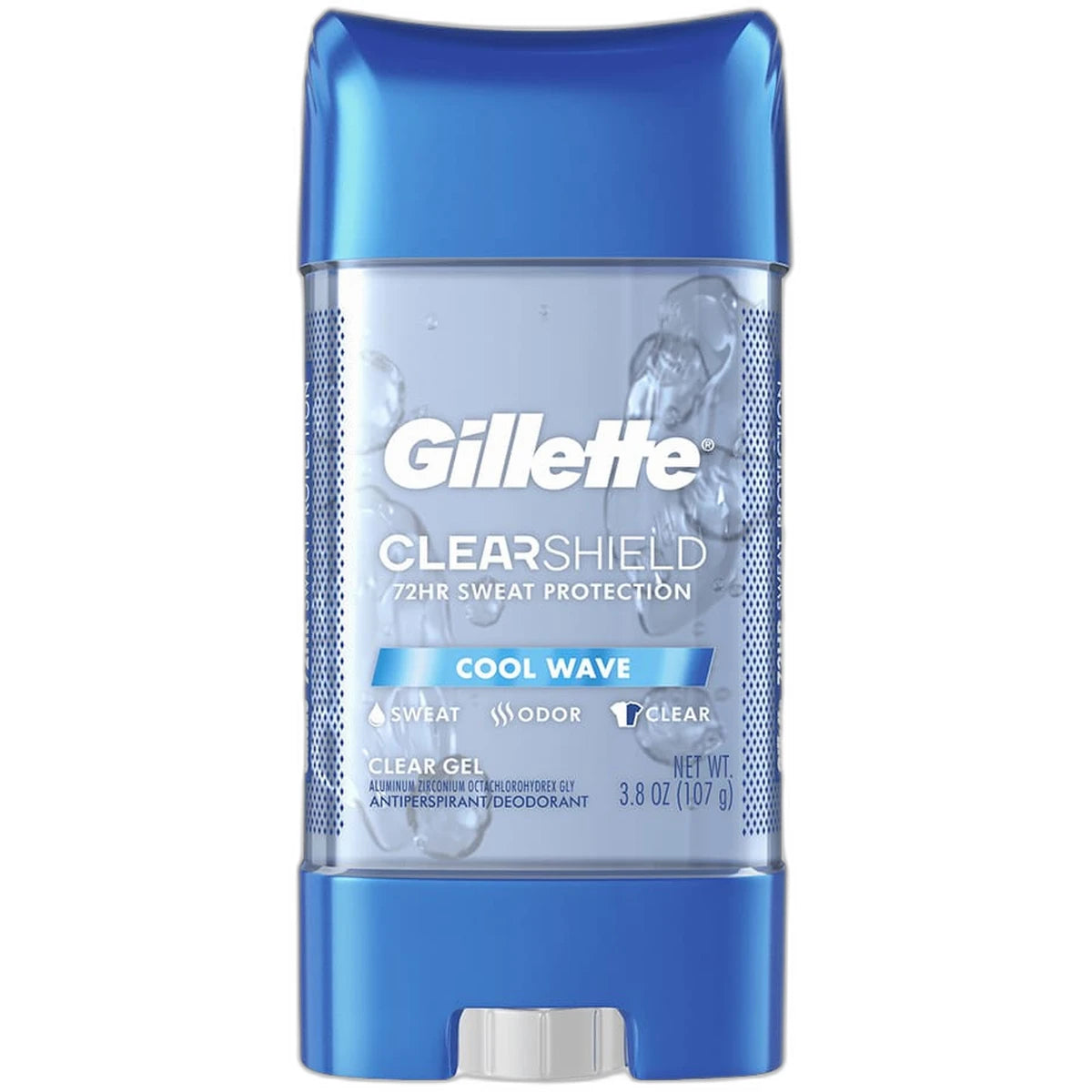 Gillette 3X Clear Gel Antiperspirant Deodorant Cool Wave 3.8Oz (Pack of 12)