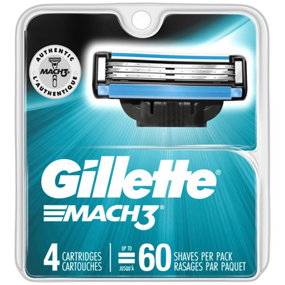 Gillette Mach3 Mens Razor Blade Refills for Shaving 16Oz (Pack of 48)