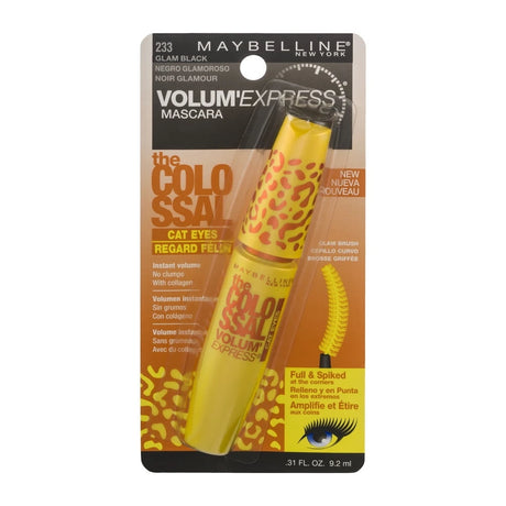 Maybelline Volum Express the Falsies Colossal Cat Eyes Washable Mascara, Glam Black [233], 0.31 Oz (Pack of 72)