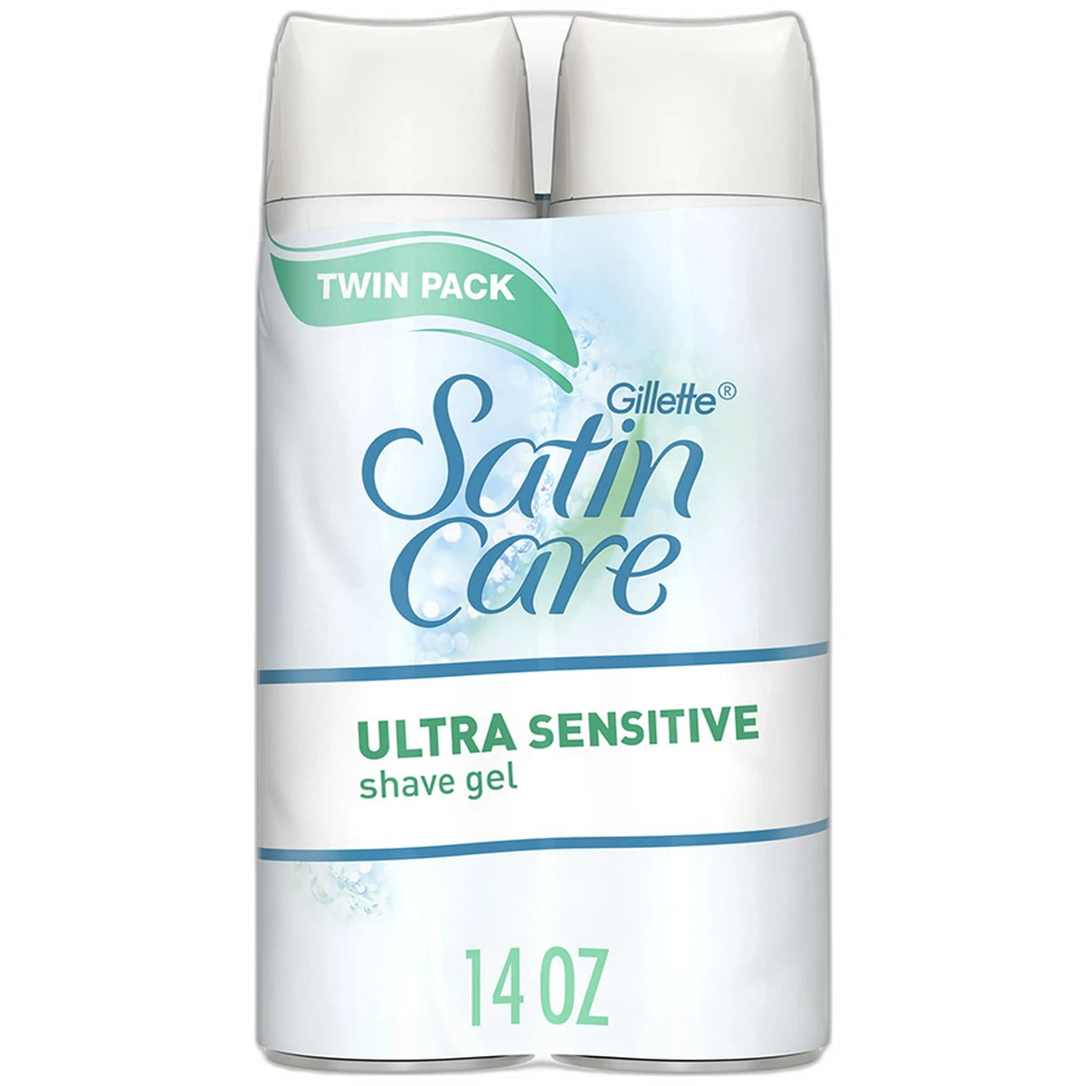 Gillette Satin Care Ultra Sensitive Womens Shave Gel Twin Pack 7Oz (Pack of 3)