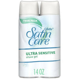 Gillette Satin Care Ultra Sensitive Womens Shave Gel Twin Pack 7Oz (Pack of 3)