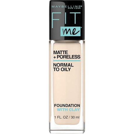 Maybelline Fit Me! Matte + Poreless Foundation, Porcelain, 1 fl Oz (Pack of 72)