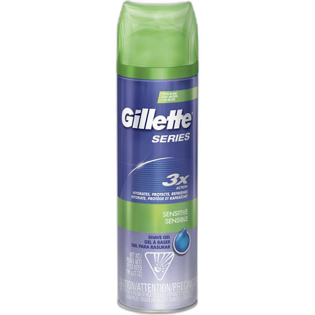 Gillette Series Shaving Gel With Soothing Aloe Sensitive Skin (Fromerly Sensitive Cool Wave)7Oz (Pack of 12)