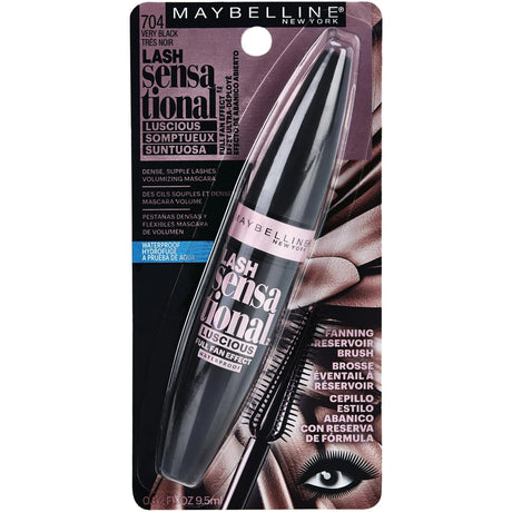 Maybelline Lash Sensational Luscious Waterproof Mascara, Very Black, 0.3 Oz (Pack of 72)