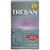 Trojan Sensitivity Ultra Thin Lubricated Latex Condoms Spermicidal 2.11oz (Pack of 48)
