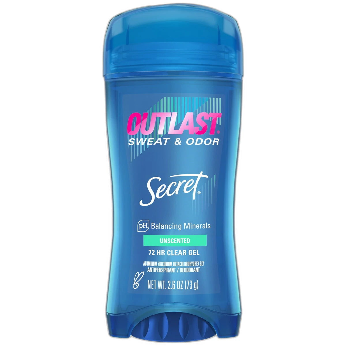Secret Outlast Antiperspirant And Deodorant Clear Gel Unscented 2.6Oz (Pack of 12)