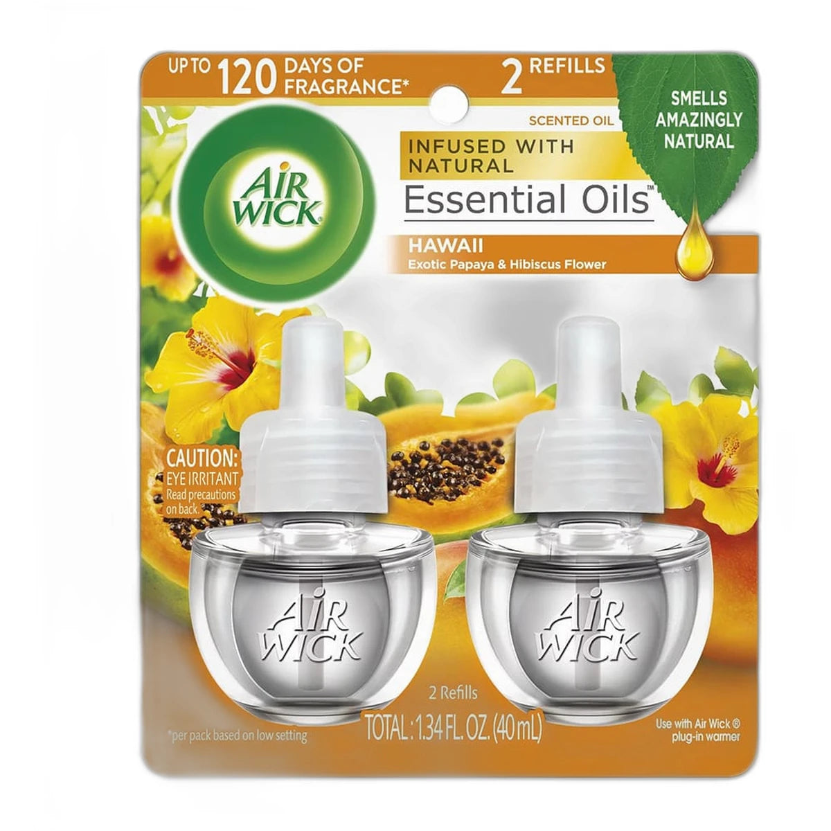Air Wick Plug In Scented Oil Starter Kit Hawaii Air Freshener Essential Oils 1.34Oz (Pack Of 6)