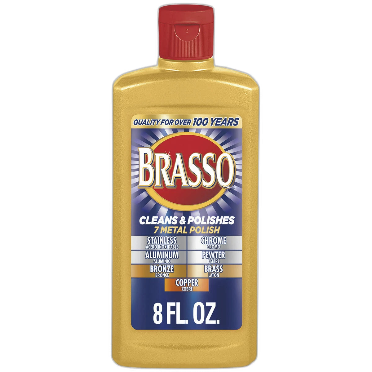 Brasso Multi-Purpose Metal Polish For Long-lasting Brilliant Shine 8Oz (Pack of 8)