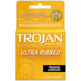 Trojans Condoms Ribbed Lubricated Latex 0.48oz (Pack of 48)