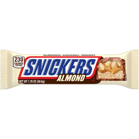 Snickers Milk Chocolate Caramel Almonds Nougat Candy Bar 1.76 Oz (Pack of 288)