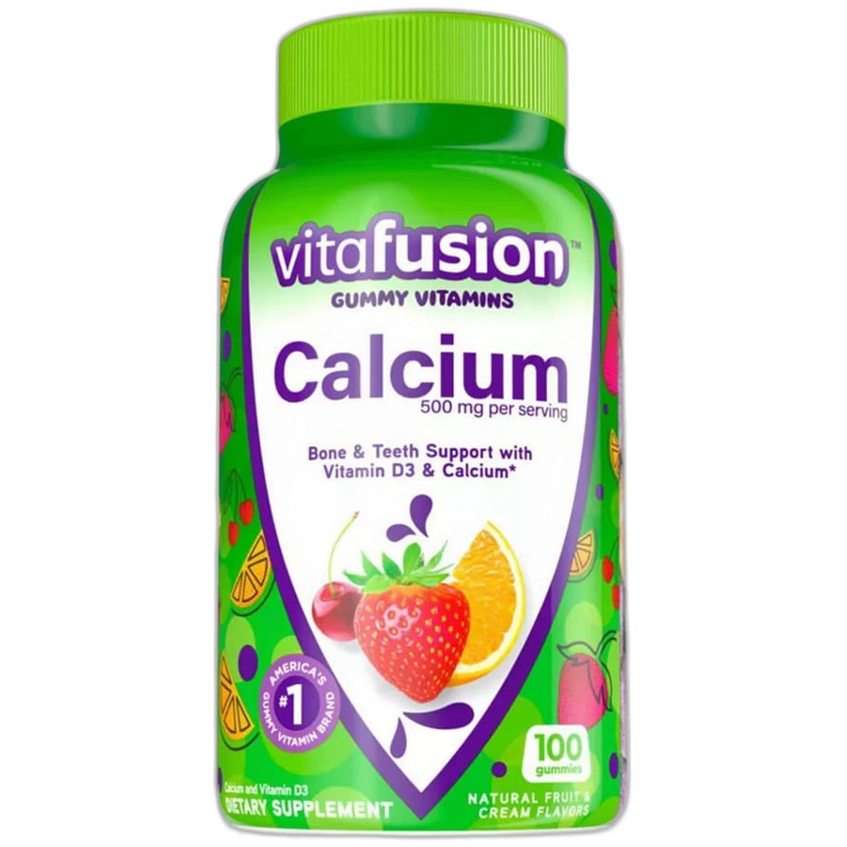 Vitafusion Calcium 500Mg Adult Vitamin Gummies Fruit And Cream 19.04oz (Pack of 12)