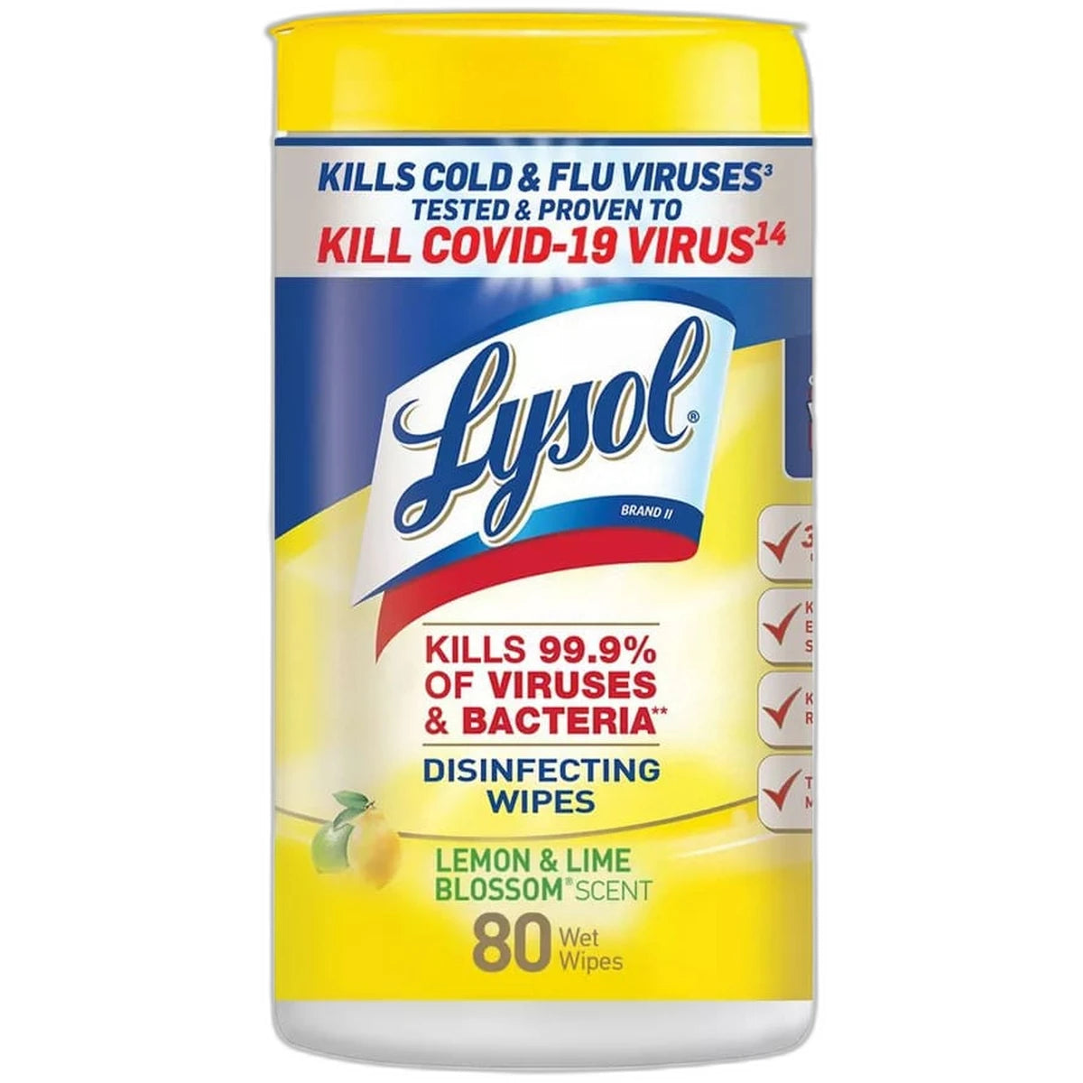 Lysol Disinfectant Wipes Lemon and Lime Blossom 10.50oz (Pack of 6)