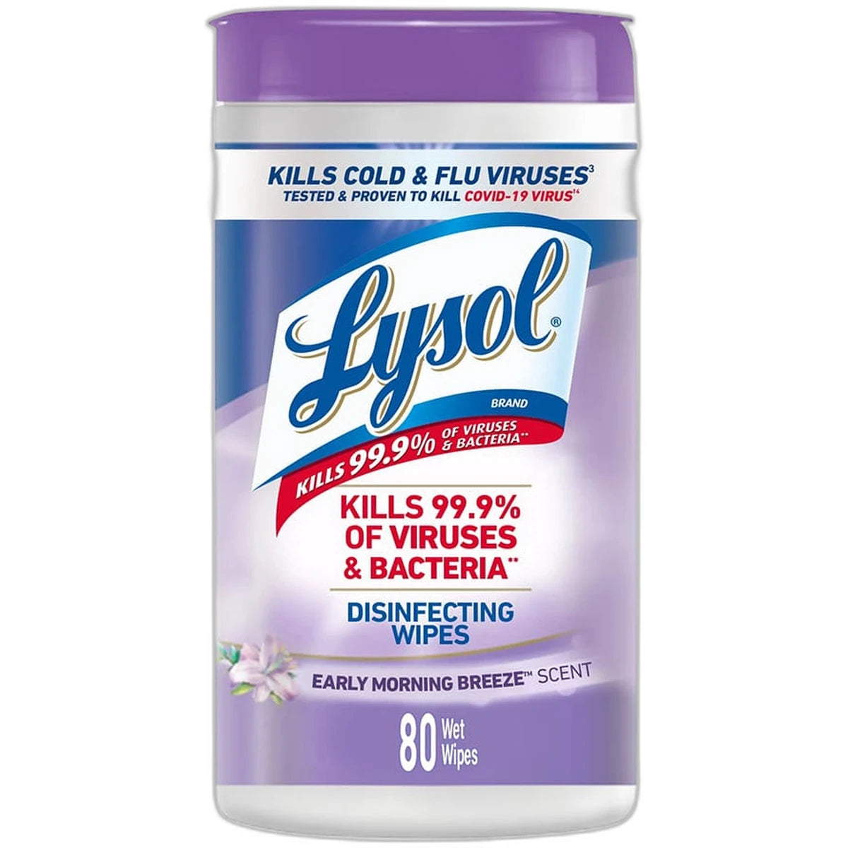 Lysol Disinfecting Wipes Early Morning Breeze 80 Wet Wipes 21.12oz (Pack of 6)