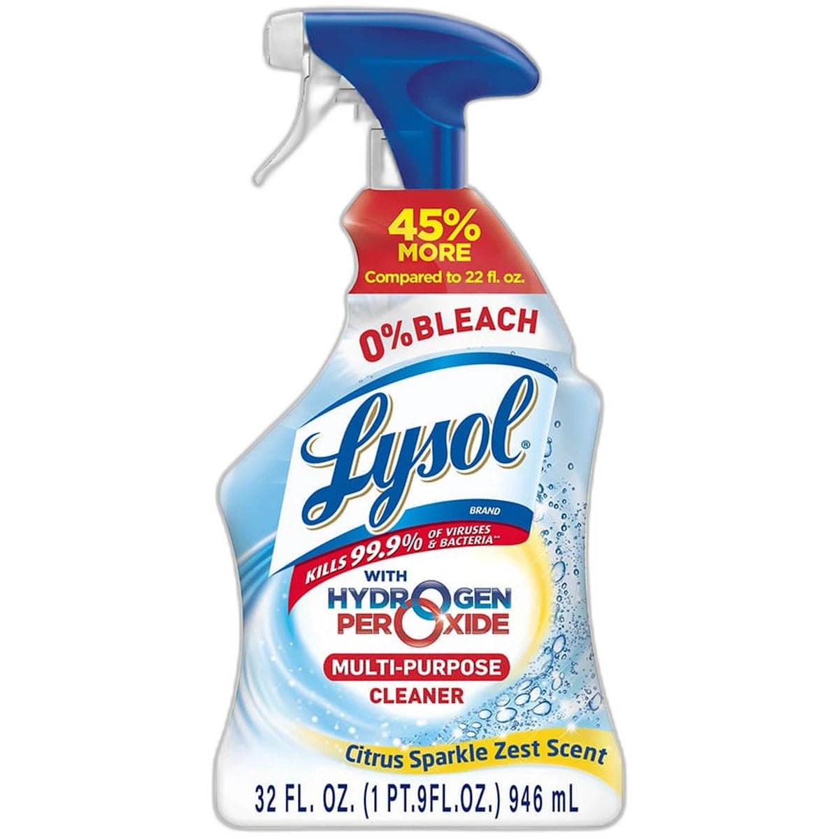Lysol Multi Purpose Cleaner Spray For Cleaning and Disinfecting Bleach Free Citrus Scent 32Oz (Pack of 9)