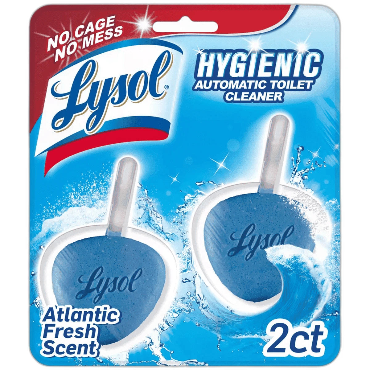 Lysol No Mess Automatic Toilet Bowl Cleaner Spring Waterfall 1.41Oz (Pack Of 4)