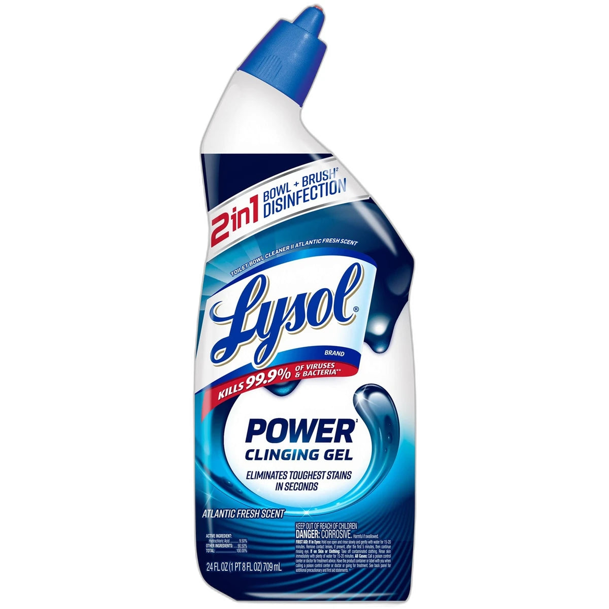 Lysol Toilet Bowl Cleaner Gel For Cleaning and Disinfecting Stain Removal 24Oz (Pack of 9)