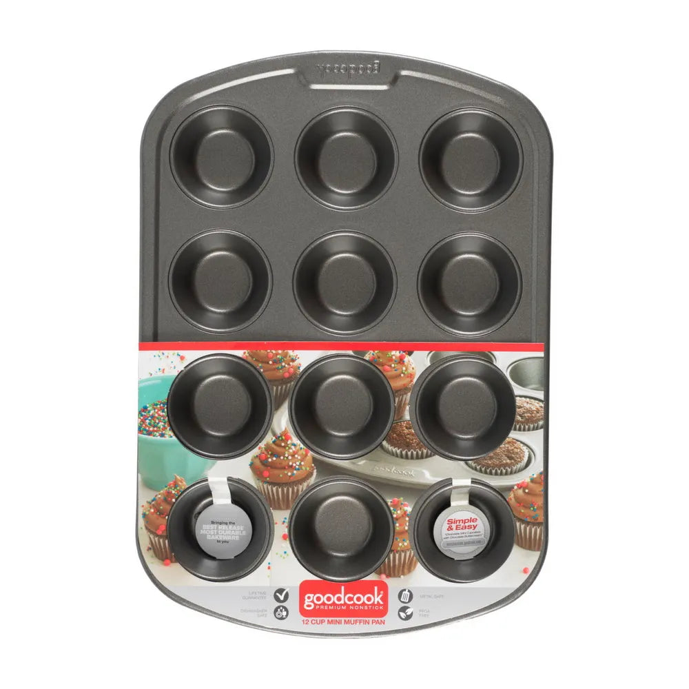 Good Cook Non-Stick E-Z Release Mini Muffin Pan 9In 0.8Oz (Pack Of 12)