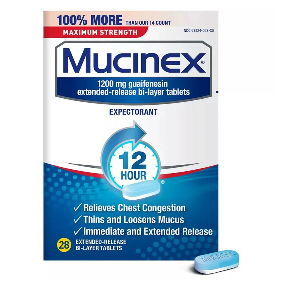 Mucinex Expectorant Maximum Strength 1200 Mg Tablets28 Ea 0.07Oz (Pack Of 24)