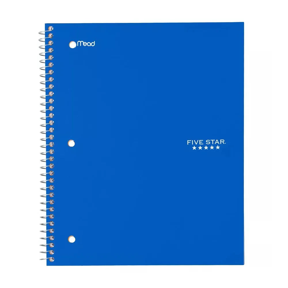 Five Star 1 Subject Wide Ruled Solid Spiral Notebook Assorted 16oz (Pack of 12)
