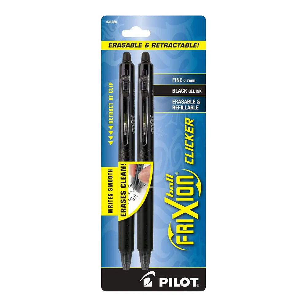 Pilot FriXion Clicker Erasable and Retractable Gel Ink Pens Fine Point 0.7 mm Black Ink 0.352oz (Pack of 48)