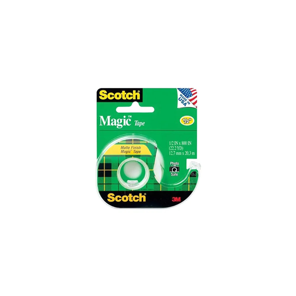 3M Scotch Magic Transparent Tape 0.5in X 800in 1.12Oz (Pack of 144)