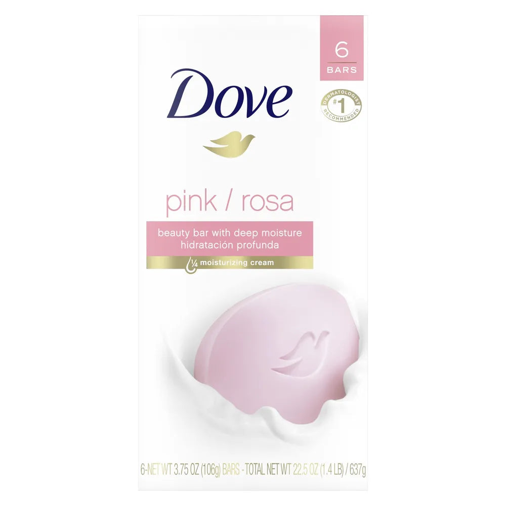Dove Beauty Bar For Deep Moisture Pink And Rosa 6 Ea 3.75Oz (Pack of 12)