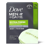 Dove Men Plus Care Extra Fresh Body And Face Bath Bar 2 Ea 3.75Oz (Pack of 24)